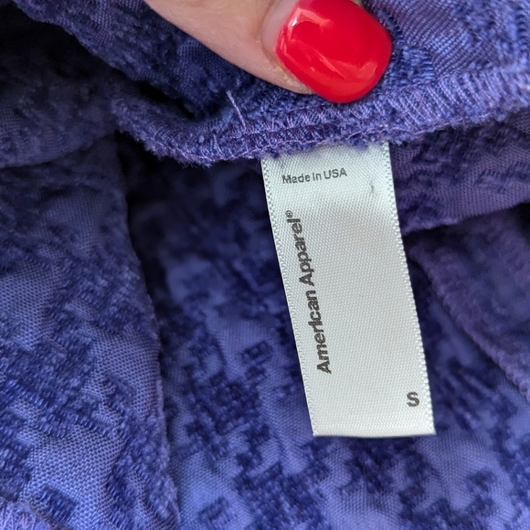 American Apparel Textured Houndstooth Bubble Skirt Preppy Mini Dress Size S - Picture 7 of 10